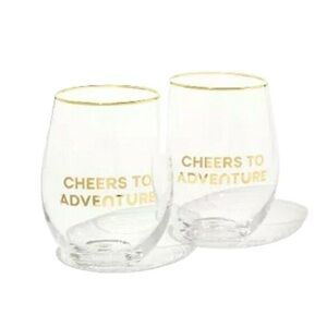 NWT be rooted, “Cheers to Adventure” Stemless Glasses